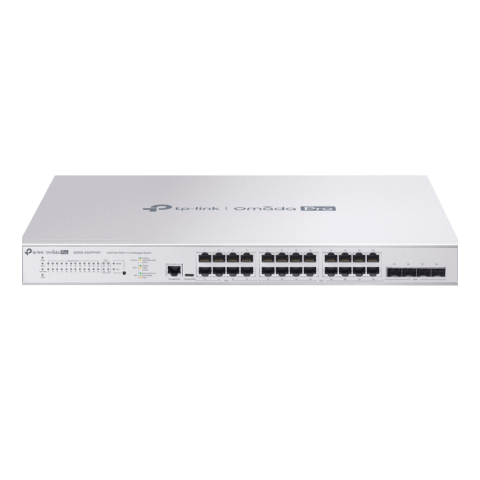 TP-Link Omada Pro S5500-24MPP4XF / Управляемый коммутатор с 24 портами PoE+ 2.5G L2+ и 4 слотами SFP+.
