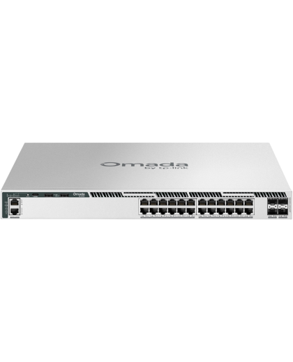 TP-Link Omada Pro S6500-24G4XF / 24‑портовый гигабитный управляемый стекируемый коммутатор L3 с 4 SFP+ слотами 10G