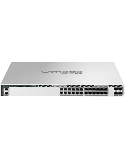 TP-Link Omada Pro S6500-24GP4XF / 24‑портовый гигабитный управляемый стекируемый РоЕ-коммутатор L3 с 4 SFP+ слотами 10G
