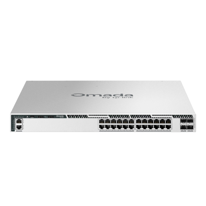 TP-Link Omada Pro S6500-24GP4XF / 24‑портовый гигабитный управляемый стекируемый РоЕ-коммутатор L3 с 4 SFP+ слотами 10G