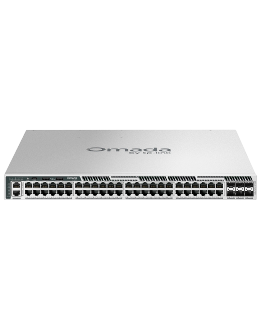 TP-Link Omada Pro S6500-48GP6XF / Управляемый коммутатор с 48 портами Gigabit Ethernet, поддержкой PoE+ и возможностью стекирования, уровнем L3, а также 6 слотами 10G.