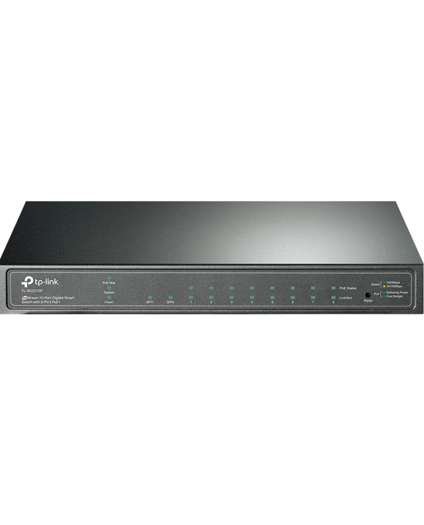 TP-Link Omada SG2210P / Коммутатор РоЕ 8-портовый гигабитный управляемый Smart с 2 SFP-слотами