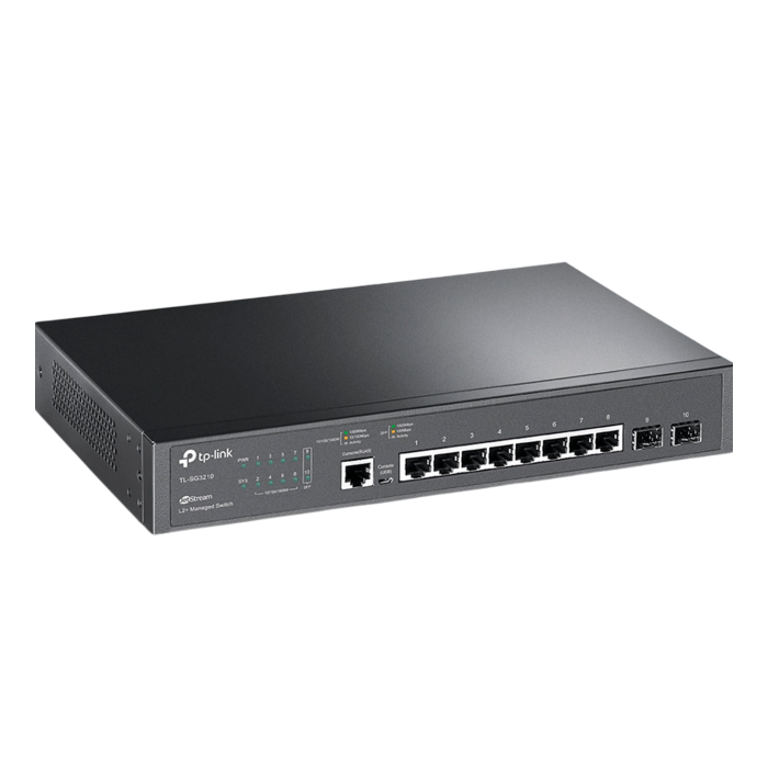 TP-Link Omada SG3210 / Коммутатор 8‑портовый гигабитный управляемый L2+ с 2 SFP‑слотами