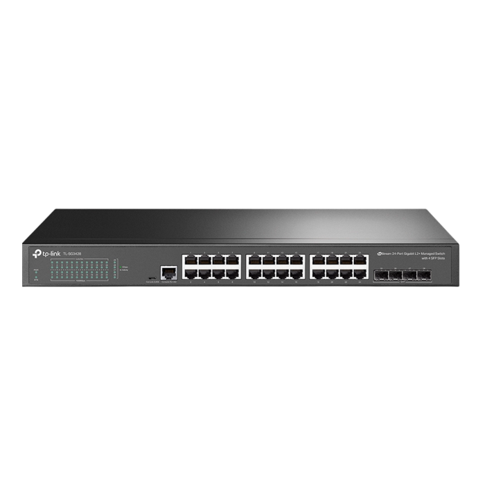 TP-Link Omada SG3428 / Управляемый коммутатор уровня 2+ с 24 гигабитными портами RJ45 и 4 портами SFP