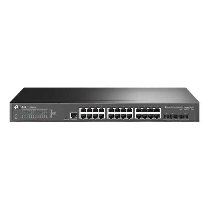 TP-Link Omada SG3428X / 24‑портовый гигабитный управляемый коммутатор L2+ с 4 SFP+ слотами 10G