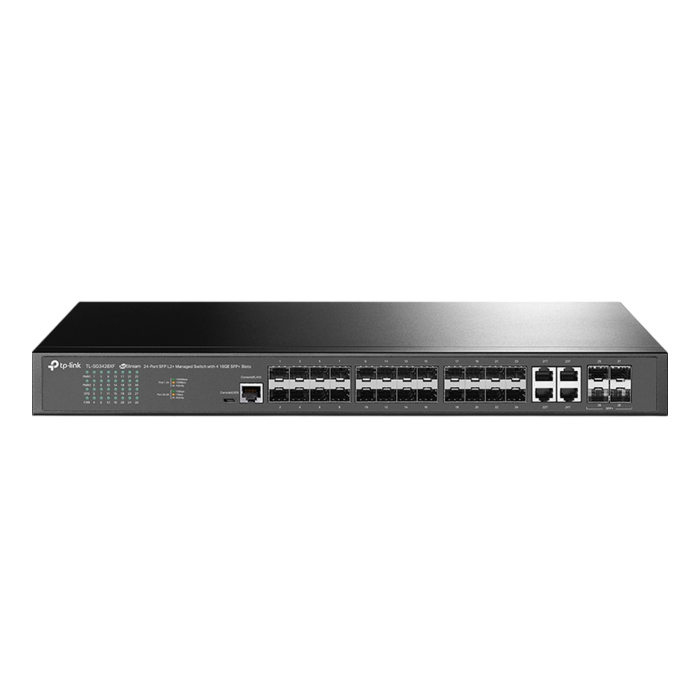 TP-Link Omada SG3428XF / 24‑портовый гигабитный управляемый SFP-коммутатор L2+ с 4 SFP‑слотами