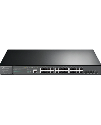 TP-Link Omada SG3428XMP / 24‑портовый гигабитный управляемый РоЕ-коммутатор уровня L2+ с 4 SFP+ слотами 10G