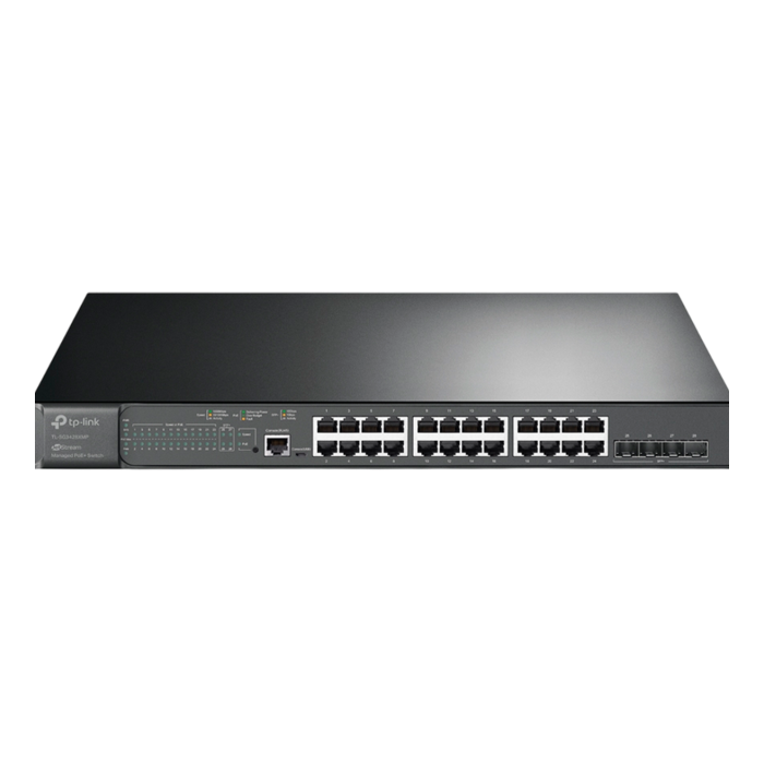 TP-Link Omada SG3428XMP / 24‑портовый гигабитный управляемый РоЕ-коммутатор уровня L2+ с 4 SFP+ слотами 10G