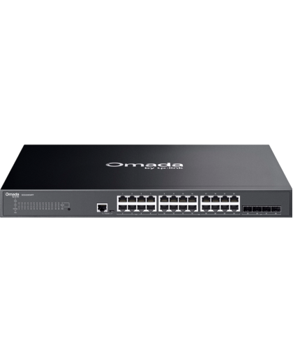 TP-Link Omada SG3428XMPP / 24‑портовый гигабитный управляемый РоЕ-коммутатор уровня L2+ (16 портов PoE+ и 8 портов PoE++) с 4 SFP+ слотами 10G