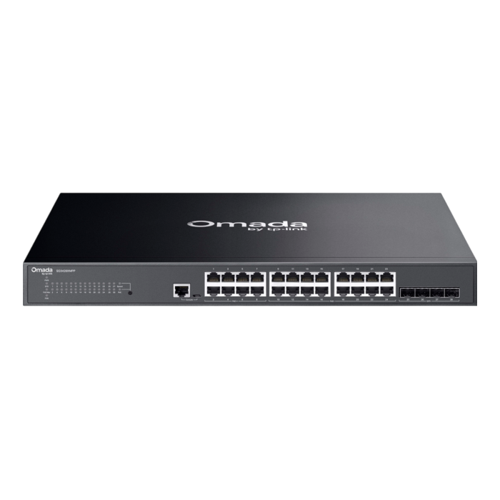 TP-Link Omada SG3428XMPP / 24‑портовый гигабитный управляемый РоЕ-коммутатор уровня L2+ (16 портов PoE+ и 8 портов PoE++) с 4 SFP+ слотами 10G
