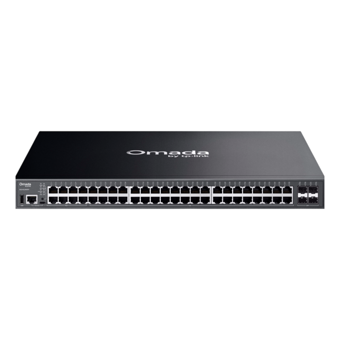 TP-Link Omada SG5452XMPP / 48‑портовый гигабитный стекируемый управляемый РоЕ++ коммутатор уровня L3 с 4 SFP+ слотами 10G