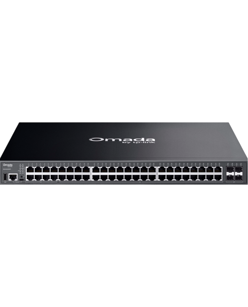 TP-Link Omada SG5452XMPP / 48‑портовый гигабитный стекируемый управляемый РоЕ++ коммутатор уровня L3 с 4 SFP+ слотами 10G