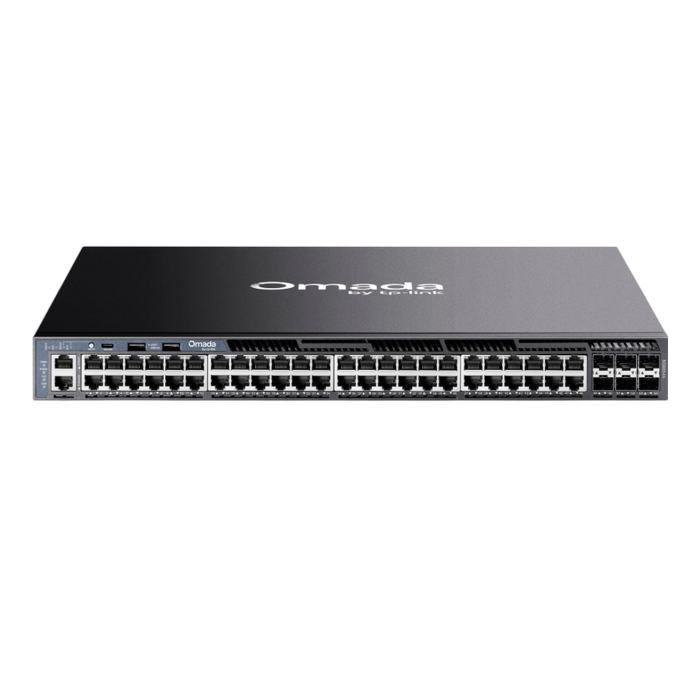 TP-Link Omada SG6654X / 48‑портовый гигабитный стекируемый управляемый коммутатор L3 с 6 SFP+ слотами 10G