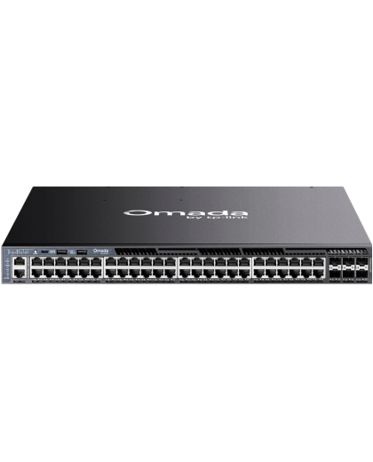TP-Link Omada SG6654XHP / 48‑портовый гигабитный стекируемый управляемый РоЕ-коммутатор L3 с 6 SFP+ слотами 10G