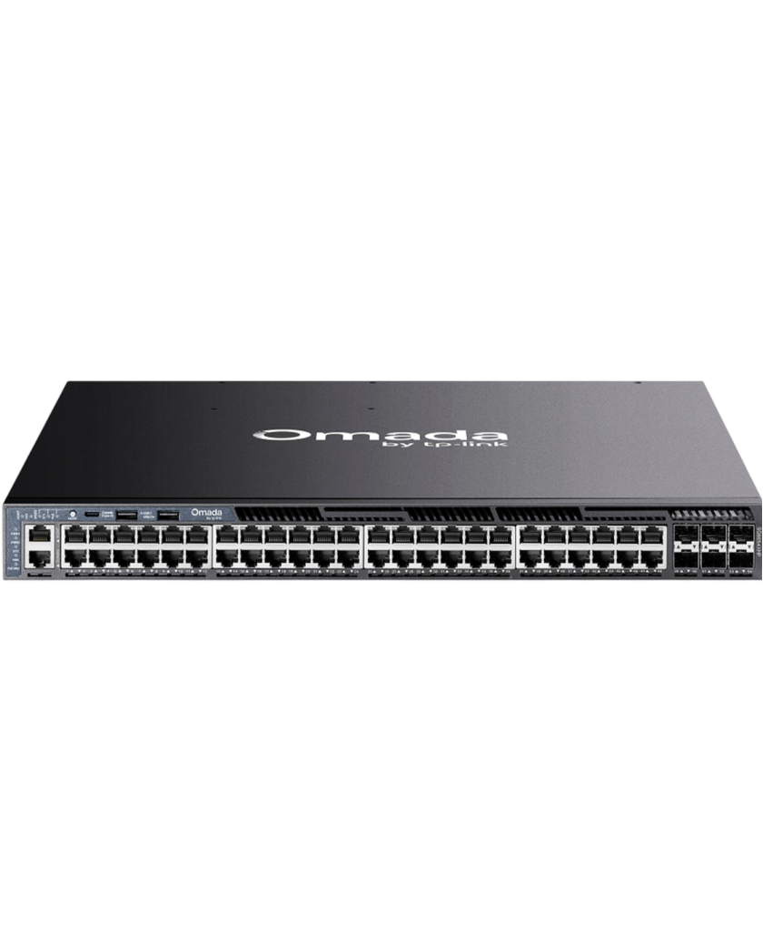 TP-Link Omada SG6654XHP / 48‑портовый гигабитный стекируемый управляемый РоЕ-коммутатор L3 с 6 SFP+ слотами 10G