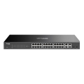 TP-Link Omada SL2428P / 24‑портовый управляемый РоЕ-коммутатор Smart Fast Ethernet, 2 гигабитными портами без РоЕ и 2 SFP слотами
