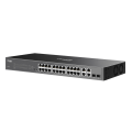 TP-Link Omada SL2428P / 24‑портовый управляемый РоЕ-коммутатор Smart Fast Ethernet, 2 гигабитными портами без РоЕ и 2 SFP слотами