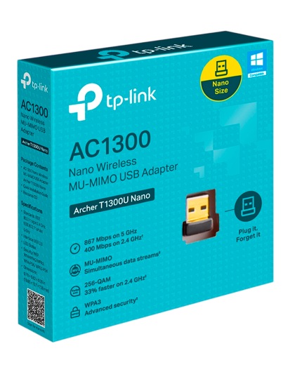 TP-Link Archer T1300U Nano / AC1300 Двухдиапазонный беспроводной MU-MIMO Nano USB-адаптер