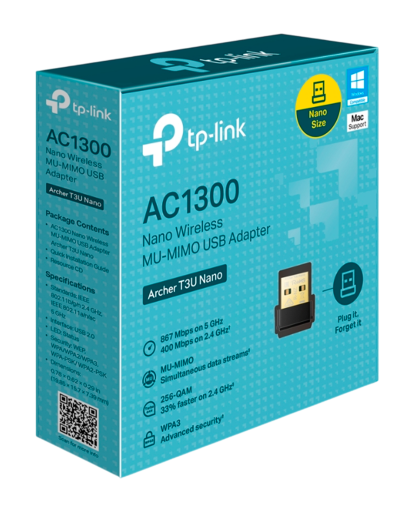 TP-Link Archer T3U Nano / AC1300 Двухдиапазонный беспроводной Nano USB-адаптер