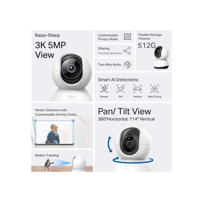 TP-Link Tapo TC74 / Умная поворотно-наклонная камера с ИИ