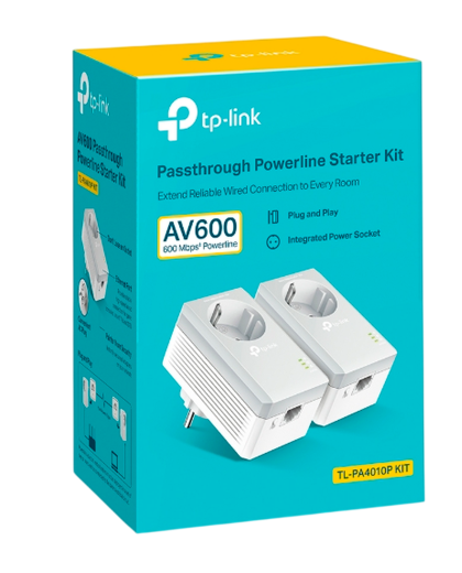 TP-Link TL-PA4010P KIT / AV600 Комплект адаптеров Powerline со встроенной розеткой
