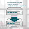 TP-Link TL-SF1005LP / Неуправляемый PoE-коммутатор (4 порта PoE+ 10/100 Мбит/с, 1 порт 10/100 Мбит/с без РоЕ)