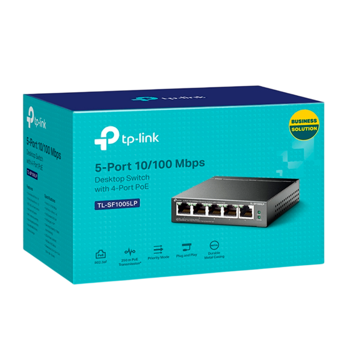 TP-Link TL-SF1005LP / Неуправляемый PoE-коммутатор (4 порта PoE+ 10/100 Мбит/с, 1 порт 10/100 Мбит/с без РоЕ)