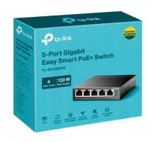 TP-Link TL-SG105MPE / Easy Smart гигабитный 5-портовый PoE-коммутатор (4 порта PoE+ и 1 порт без РоЕ)