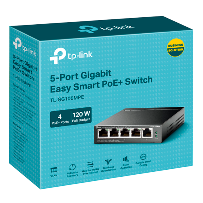 TP-Link TL-SG105MPE / Easy Smart гигабитный 5-портовый PoE-коммутатор (4 порта PoE+ и 1 порт без РоЕ)