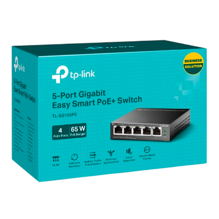 TP-Link TL-SG105PE / Easy Smart гигабитный 5-портовый PoE-коммутатор (4 порта PoE+ и 1 порт без РоЕ)