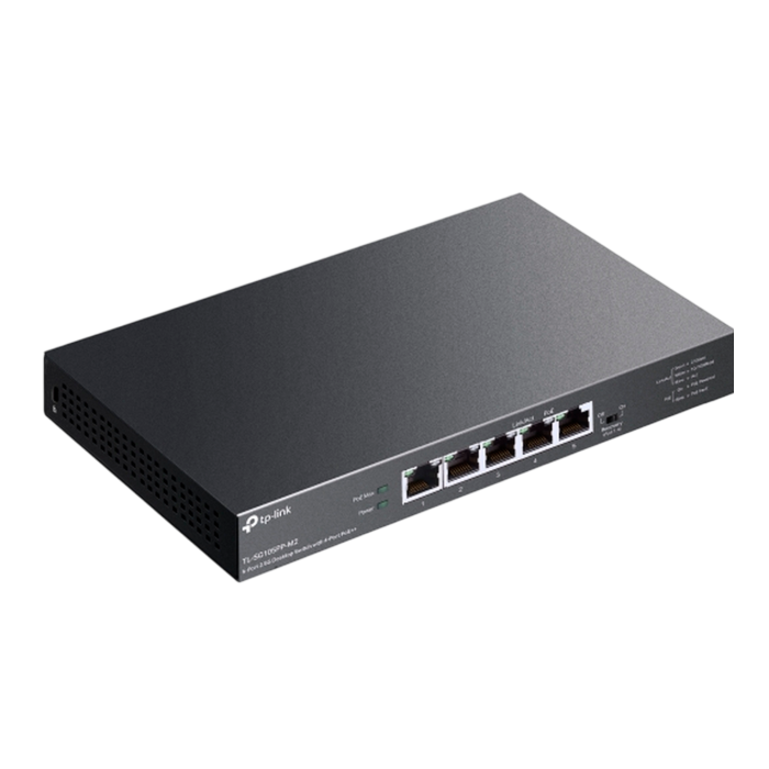 TP-Link TL-SG105PP-M2 / Неуправляемый мультигигабитный (2.5G) 5-портовый PoE-коммутатор (4 порта PoE+, 1 порт без РоЕ)