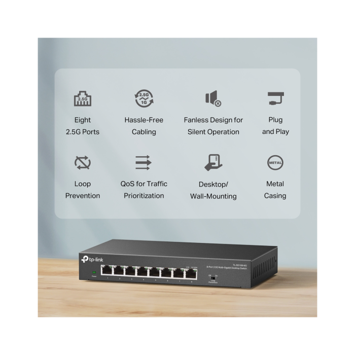 TP-Link TL-SG108-M2 / Неуправляемый мультигигабитный (2.5G) 8-портовый коммутатор