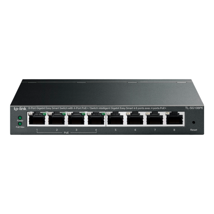 TP-Link TL-SG108PE / Easy Smart гигабитный 8-портовый PoE-коммутатор (4 порта PoE+ и 4 порта без РоЕ)