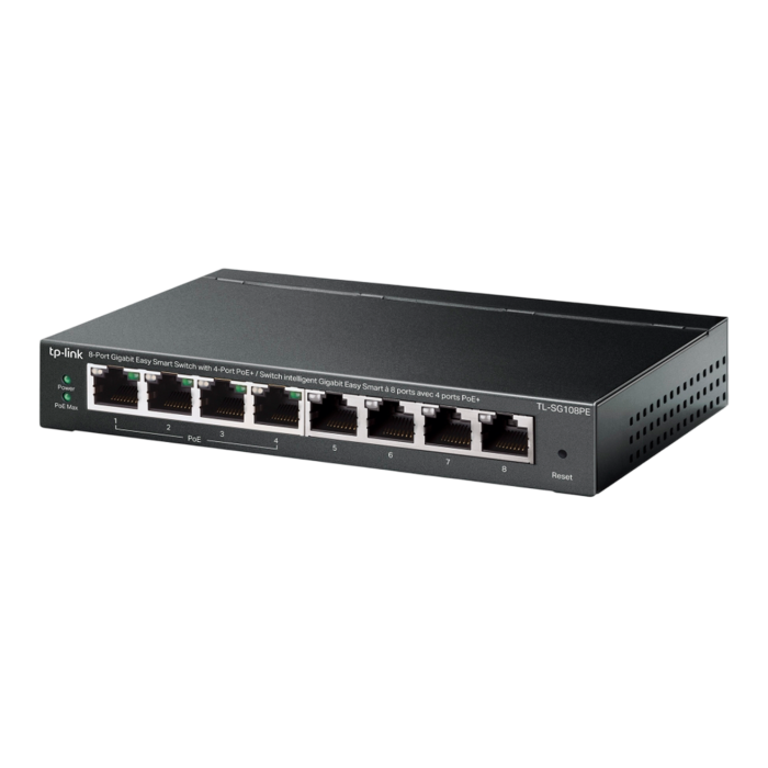 TP-Link TL-SG108PE / Easy Smart гигабитный 8-портовый PoE-коммутатор (4 порта PoE+ и 4 порта без РоЕ)