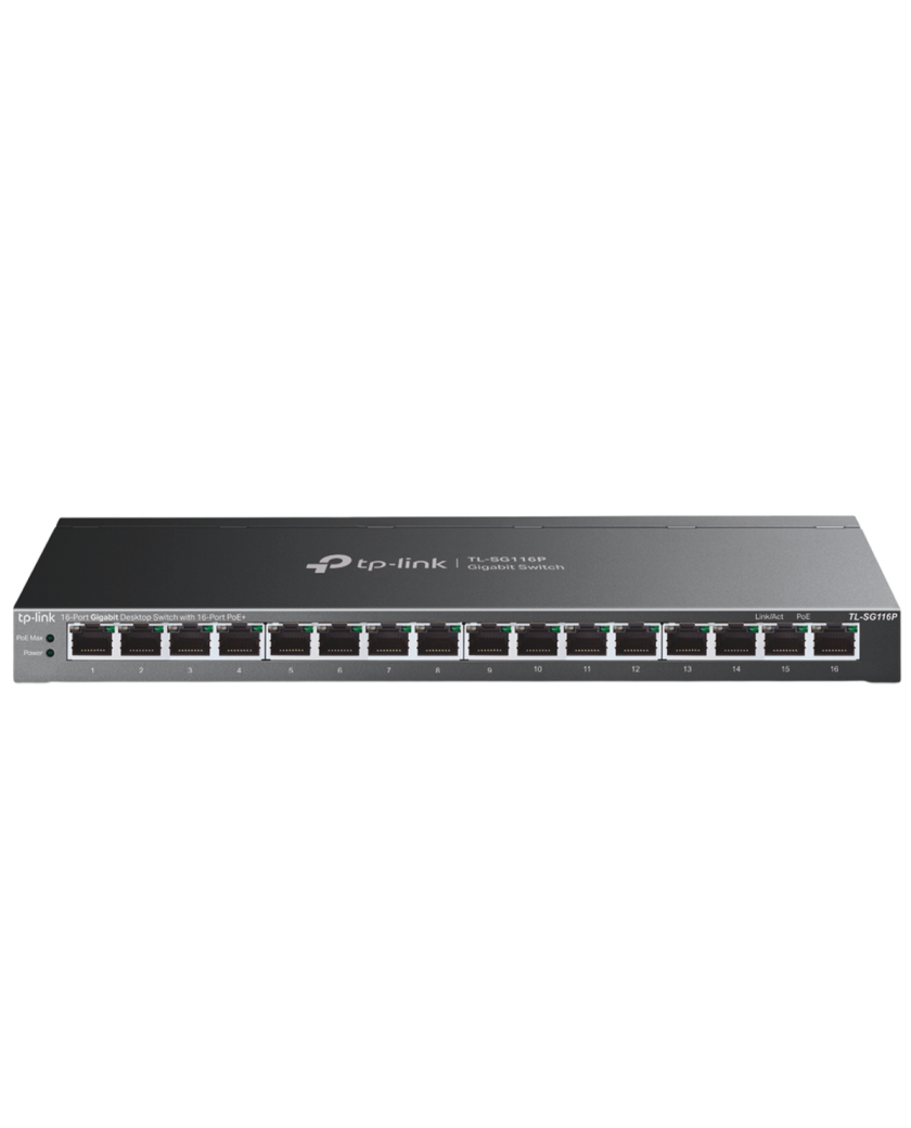 TP-Link TL-SG116P / Неуправляемый гигабитный 16-портовый PoE-коммутатор (16 портов PoE+)