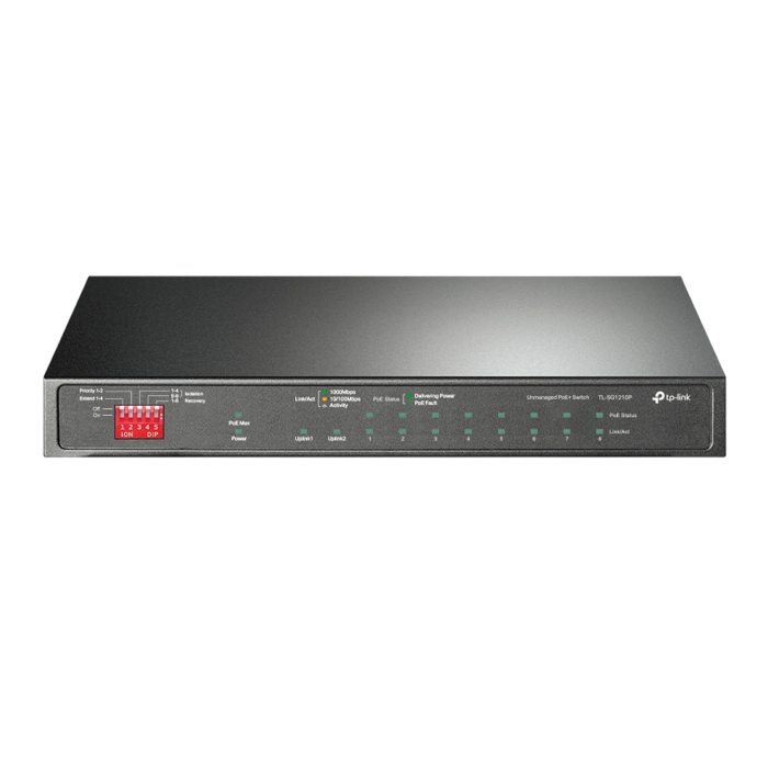 TP-Link TL-SG1210P / Неуправляемый гигабитный 10-портовый PoE-коммутатор (8 портов PoE+, 1 порт без РоЕ и 1 слот SFP)