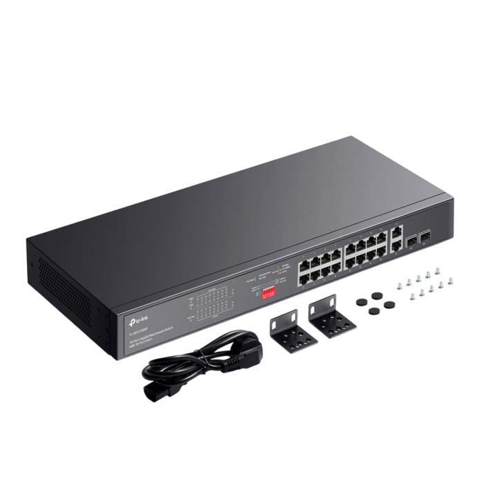 TP-Link TL-SG1218MP / Неуправляемый гигабитный 18-портовый PoE-коммутатор (16 портов PoE+ и 2 Combo-порта RJ45/SFP)