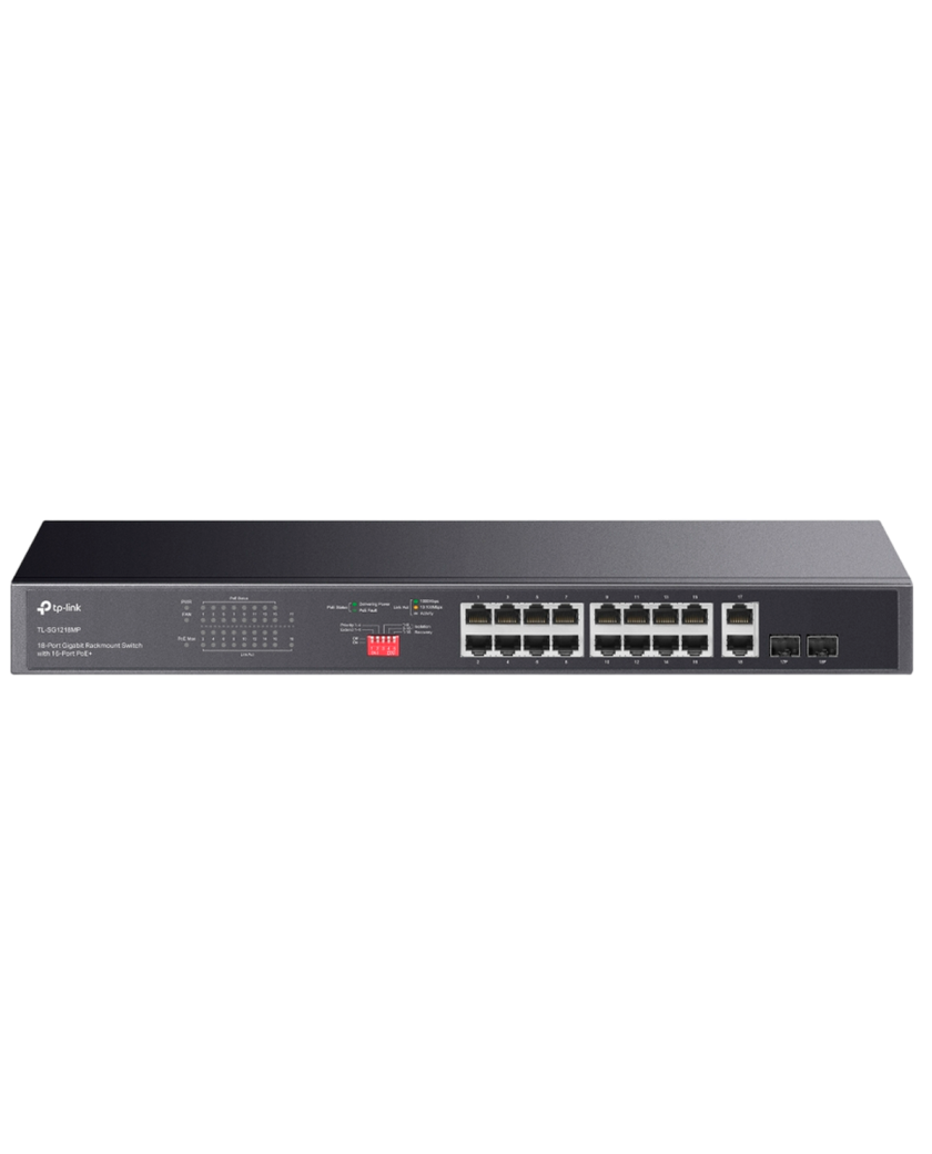 TP-Link TL-SG1218MP / Неуправляемый гигабитный 18-портовый PoE-коммутатор (16 портов PoE+ и 2 Combo-порта RJ45/SFP)