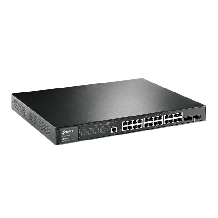 TP-Link TL-SG3428MP / JetStream 24‑портовый гигабитный управляемый РоЕ-коммутатор L2 с 4 SFP‑слотами