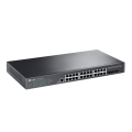 TP-Link TL-SG3428X-UPS / JetStream Управляемый коммутатор уровня 2+ с 24 гигабитными портами RJ45, 4 портами SFP+ и источником балансового питания