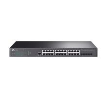 TP-Link TL-SG3428X-UPS / JetStream Управляемый коммутатор уровня 2+ с 24 гигабитными портами RJ45, 4 портами SFP+ и источником балансового питания