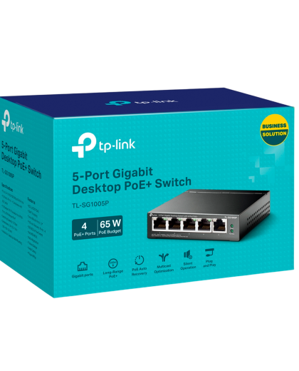 TP-Link TL-SG605P / Нуправляемый гигабитный коммутатор с 5 портами и поддержкой PoE+ с 4 портами