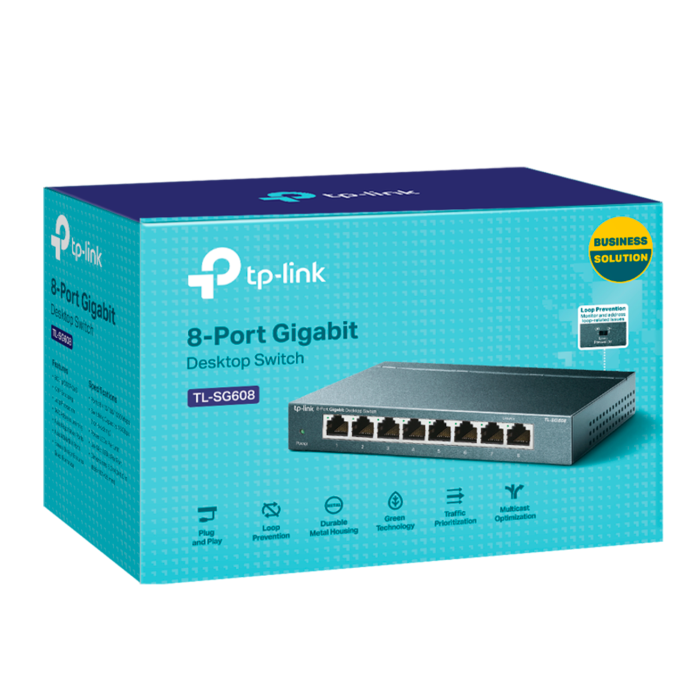 TP-Link TL-SG608P / Нуправляемый гигабитный коммутатор с 8 портами и поддержкой PoE+ с 4 портами
