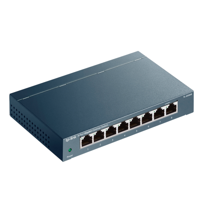 TP-Link TL-SG608P / Нуправляемый гигабитный коммутатор с 8 портами и поддержкой PoE+ с 4 портами