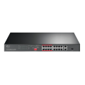 TP-Link TL-SL1218P / Неуправляемый PoE-коммутатор (16 портов PoE+ 10/100 Мбит/с, 1 гигабитный порт без PoE и 1 Combo-порт RJ45/SFP)