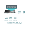 TP-LinTL-SL1226Pk  / Неуправляемый PoE-коммутатор (24 порта PoE+ 10/100 Мбит/с и 2 гигабитных Combo-порта RJ45/SFP)