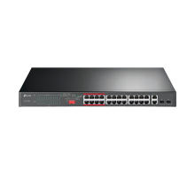 TP-LinTL-SL1226Pk  / Неуправляемый PoE-коммутатор (24 порта PoE+ 10/100 Мбит/с и 2 гигабитных Combo-порта RJ45/SFP)