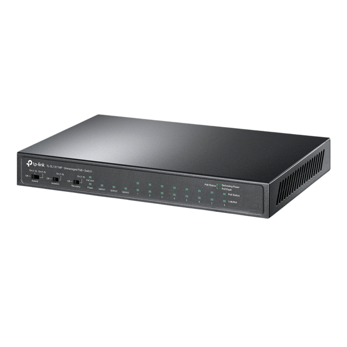 TP-Link TL-SL1311MP / Неуправляемый PoE-коммутатор (8 портов PoE+ 10/100 Мбит/с, 2 гигабитных порта без РоЕ и 1 слот SFP)