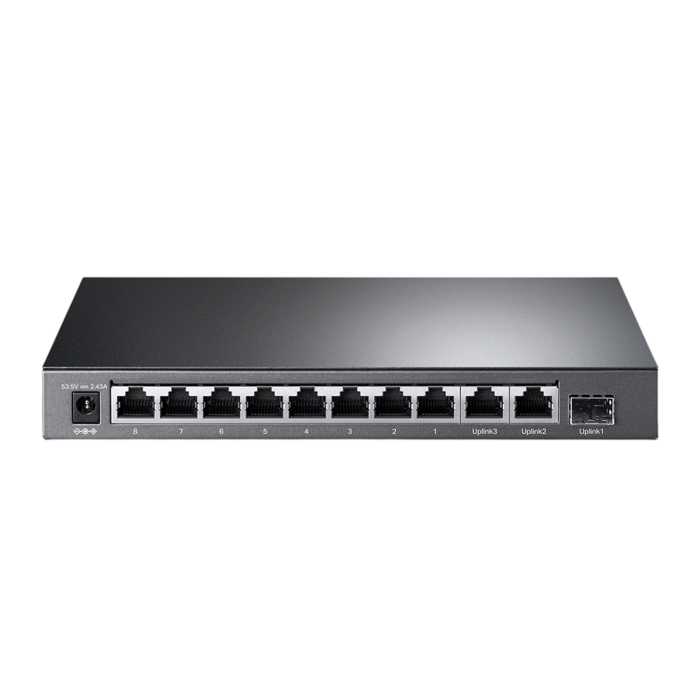 TP-Link TL-SL1311MP / Неуправляемый PoE-коммутатор (8 портов PoE+ 10/100 Мбит/с, 2 гигабитных порта без РоЕ и 1 слот SFP)