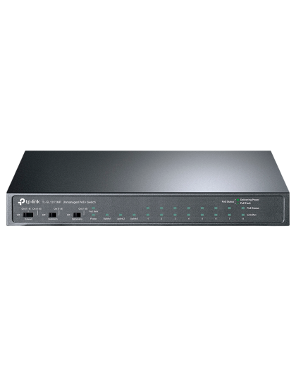 TP-Link TL-SL1311MP / Неуправляемый PoE-коммутатор (8 портов PoE+ 10/100 Мбит/с, 2 гигабитных порта без РоЕ и 1 слот SFP)